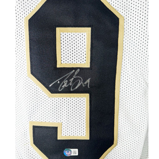 Drew Brees Signed New Orleans White Football Jersey (Beckett)