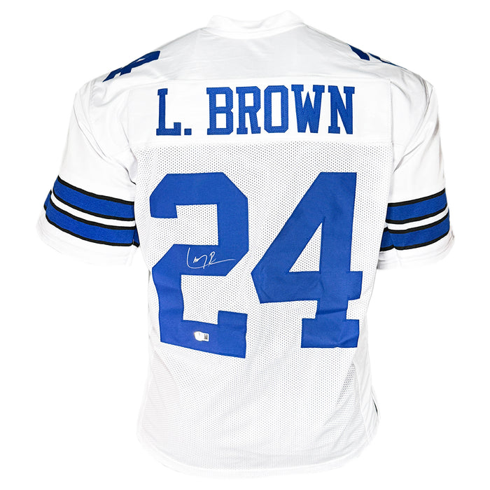 Larry Brown Signed Dallas White Football Jersey (Beckett)