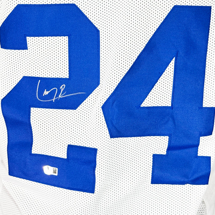 Larry Brown Signed Dallas White Football Jersey (Beckett)