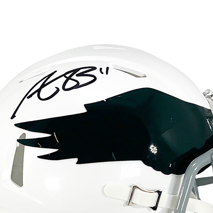 AJ Brown Signed Philadelphia Eagles Throwback 1969-73 Speed Mini Replica Football Helmet (Beckett)