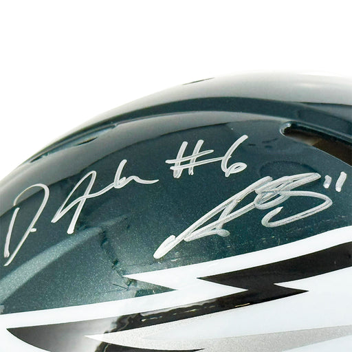 AJ Brown DeVonta Smith Signed Super Bowl LIX Philadelphia Eagles Authentic Speed Full-Size Football Helmet (Fanatics/Beckett)