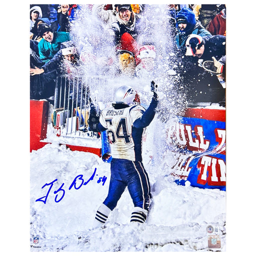 Tedy Bruschi Signed New England Patriots Pose 1 16x20 Football Photo (Beckett)