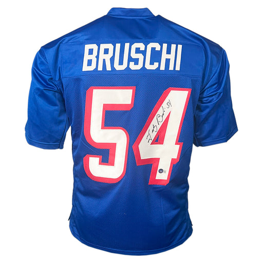 Tedy Bruschi Signed New England Royal Blue Football Jersey (Beckett)