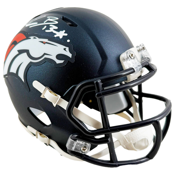 Pat Bryant Signed Denver Broncos Speed Mini Football Helmet (JSA)