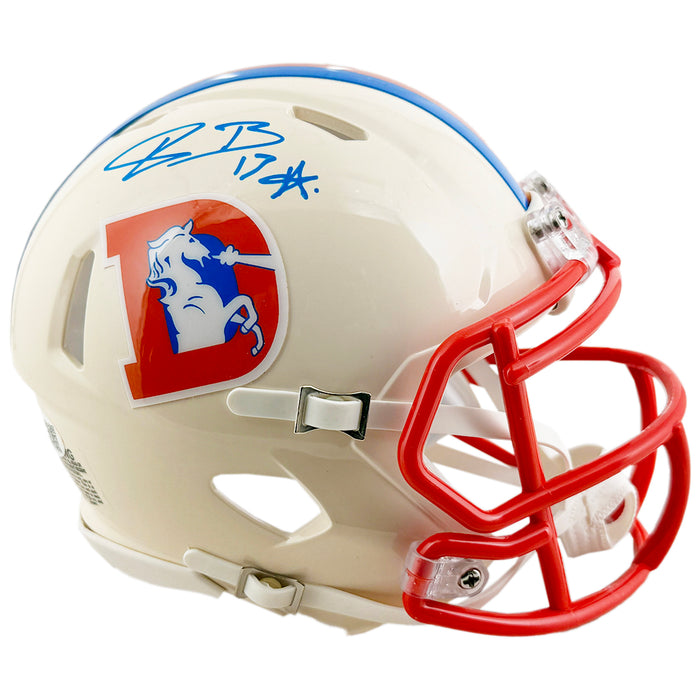 Pat Bryant Signed Denver Broncos Retro Speed Mini Football Helmet (JSA)