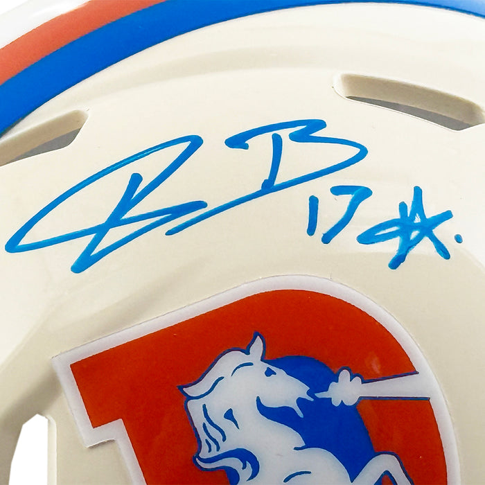Pat Bryant Signed Denver Broncos Retro Speed Mini Football Helmet (JSA)