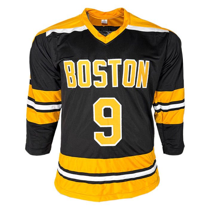 John Bucyk Signed HOF 1981 - 2x SC Champs Inscription Boston Black Hockey Jersey (Beckett)