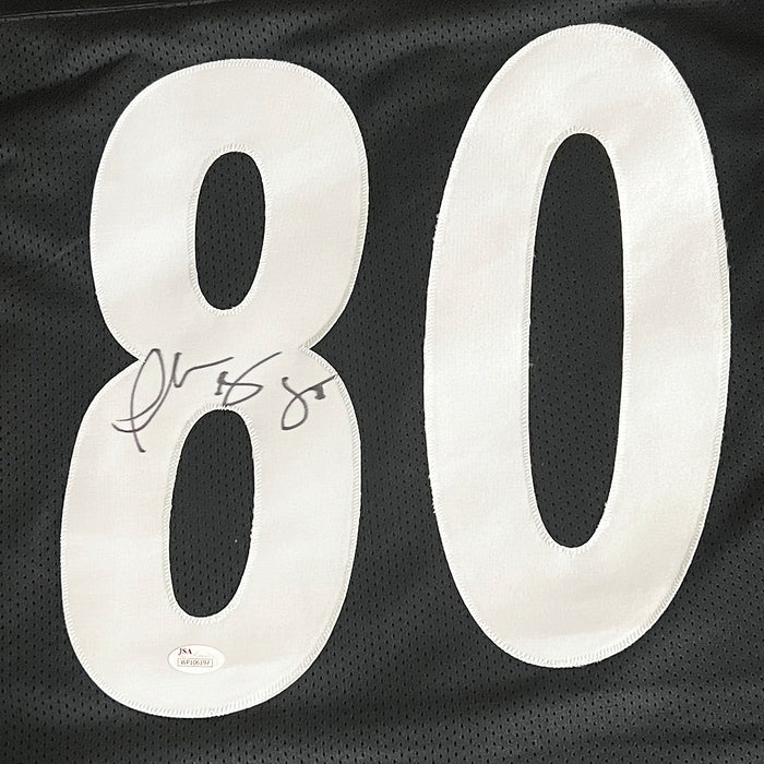 Plaxico Burress Signed Pittsburgh Black Football Jersey (JSA) — RSA