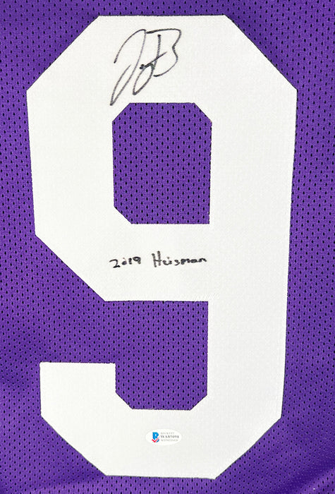 Joe Burrow Signed Heisman 19 Inscription LSU College Purple