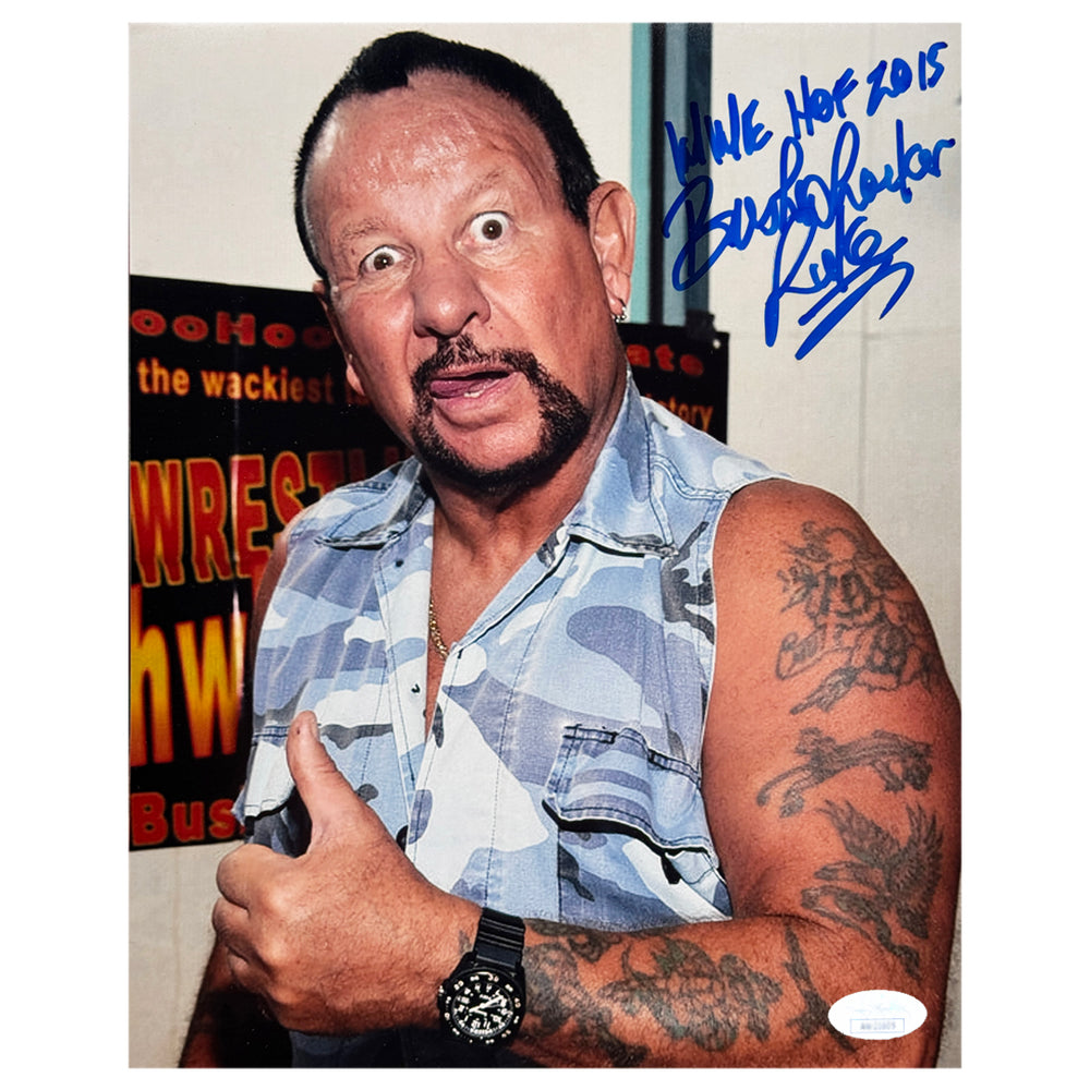 Bushwacker Luke Signed WWE HOF 2015 Inscription Pose 11 Wrestling 8x10 Photo (JSA)