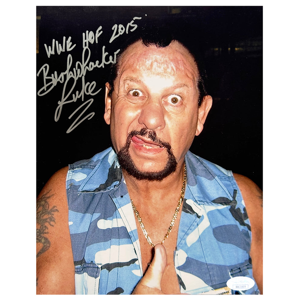 Bushwacker Luke Signed WWE HOF 2015 Inscription Pose 8 Wrestling 8x10 Photo (JSA)