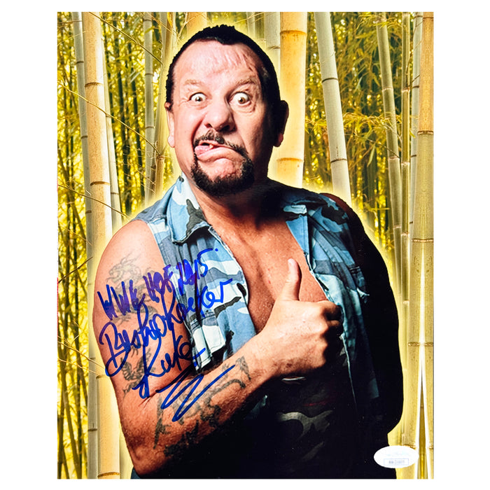 Bushwacker Luke Signed WWE HOF 2015 Inscription Pose 9 Wrestling 8x10 Photo (JSA)