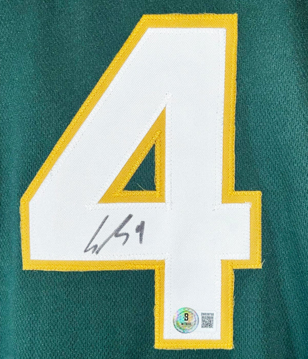 Lawrence Butler Signed Oakland Green Baseball Jersey (Beckett)
