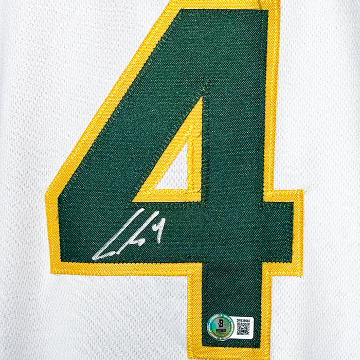 Lawrence Butler Signed Oakland White Baseball Jersey (Beckett)