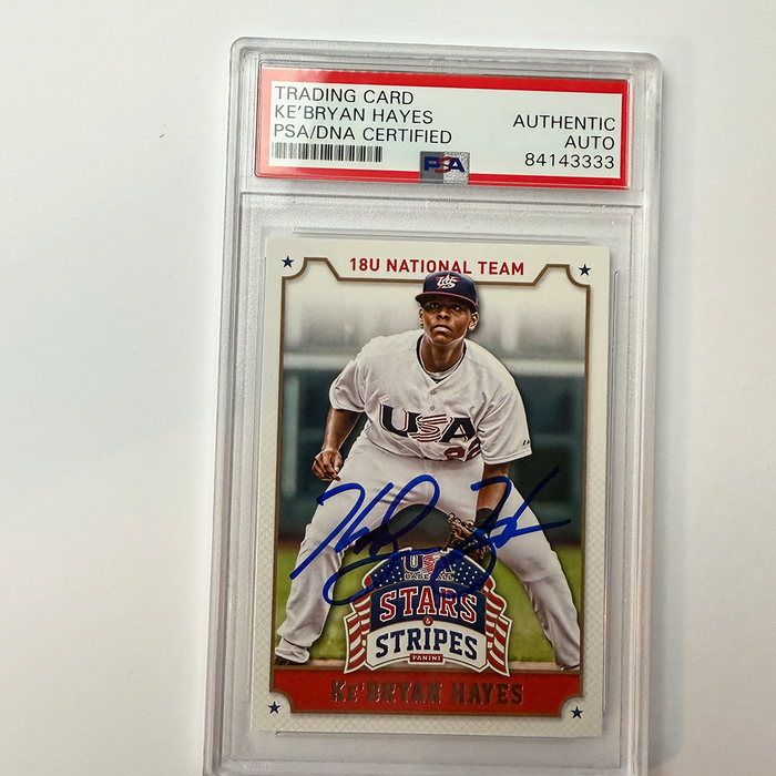 Ke'Bryan Hayes Signed 2015 Panini Stars Stripes U18 #57 PSA Auto Authentic