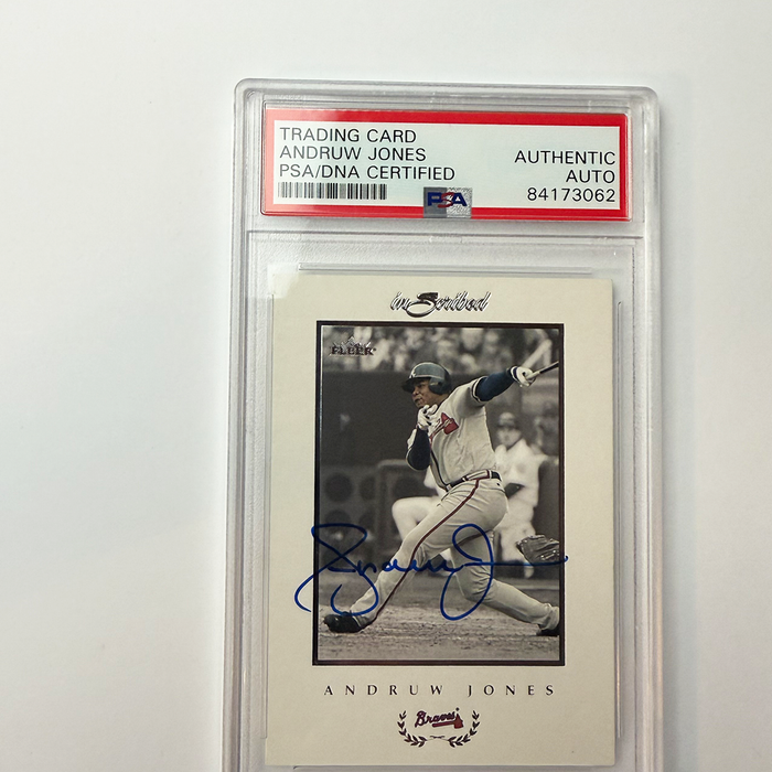 Andruw Jones Signed 2004 Fleer Inscribed #9 PSA Auto Authentic