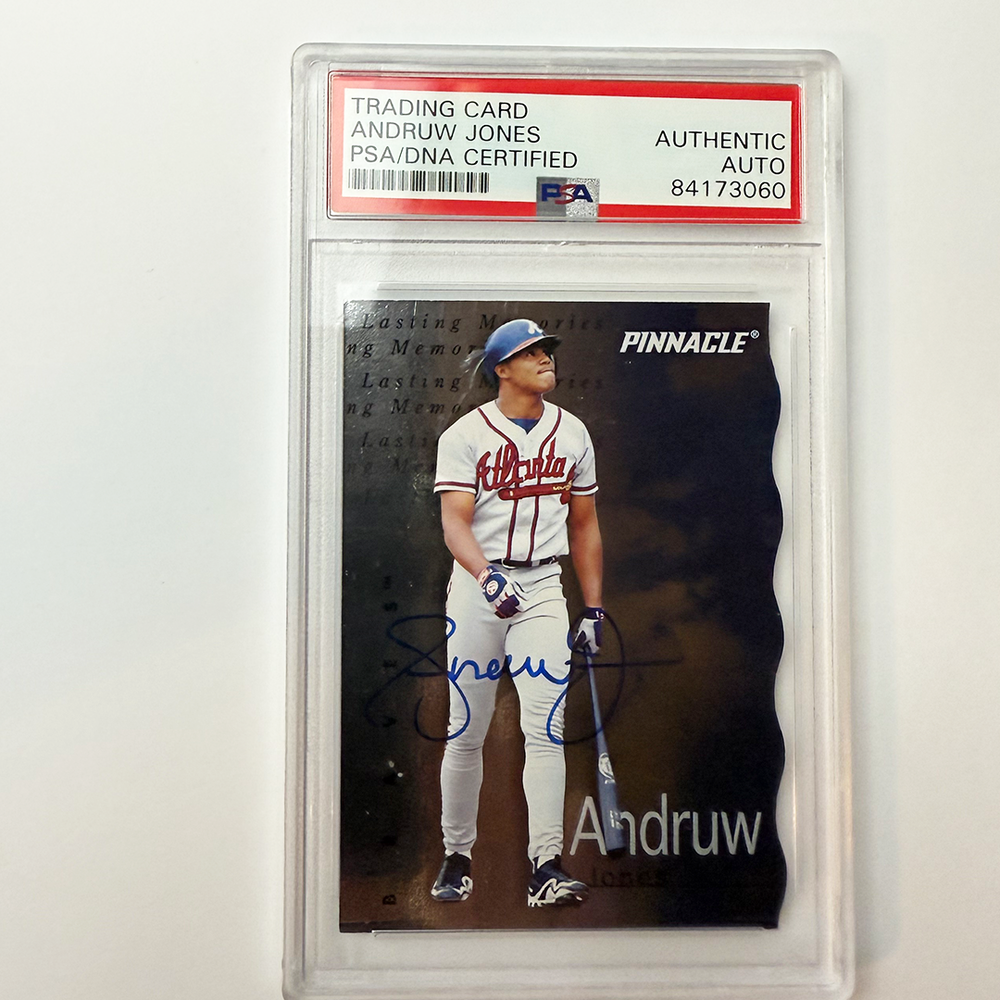 Andruw Jones Signed 1998 Pinnacle Lasting Memories #15 PSA Auto Authentic
