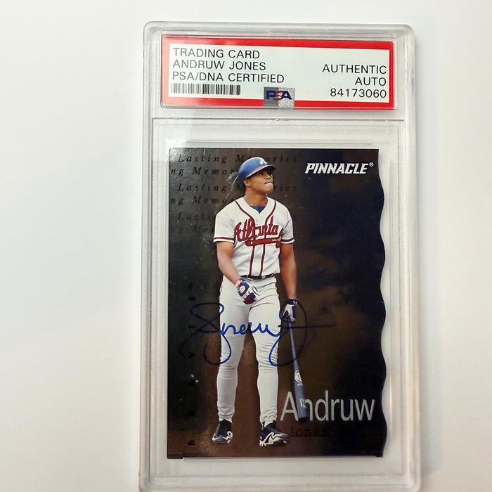 Andruw Jones Signed 1998 Pinnacle Lasting Memories #15 PSA Auto Authentic
