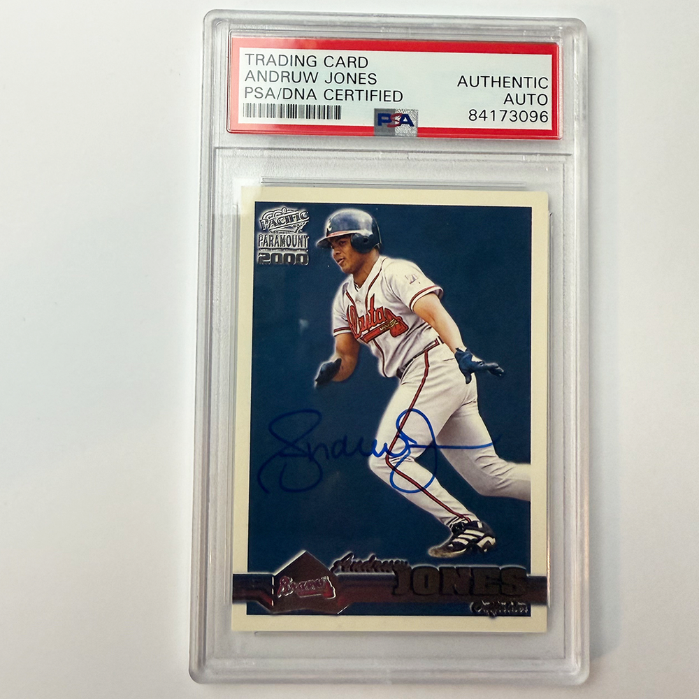 Andruw Jones Signed 2000 Pacific Paramount #20 PSA Auto Authentic