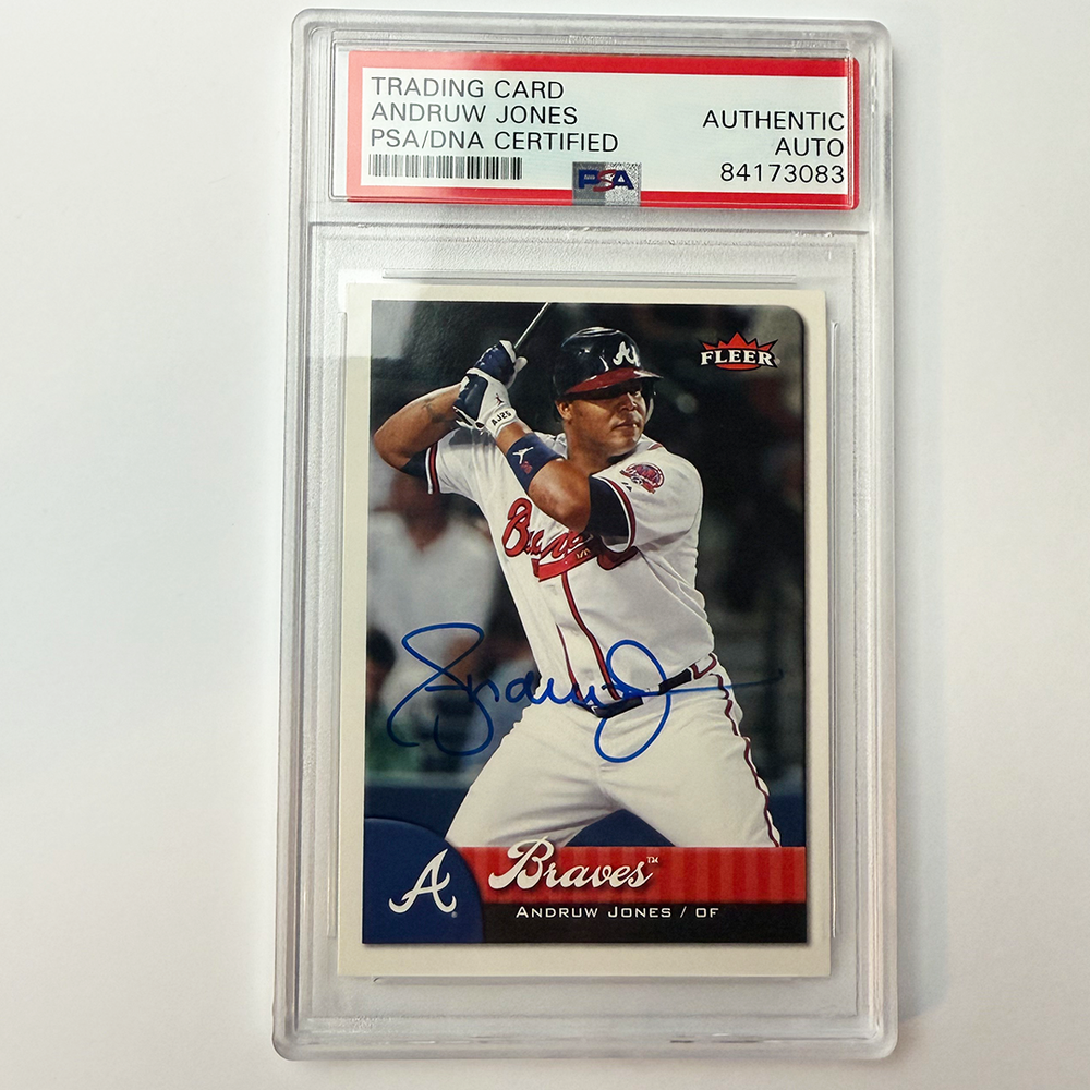 Andruw Jones Signed 2007 Fleer #299 PSA Auto Authentic