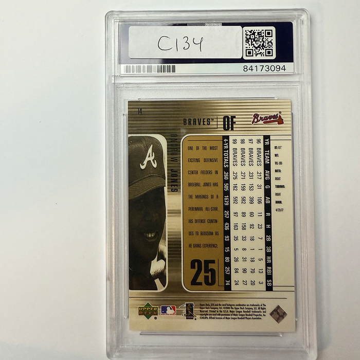 Andruw Jones Signed 2000 SPX #14 PSA Auto Authentic
