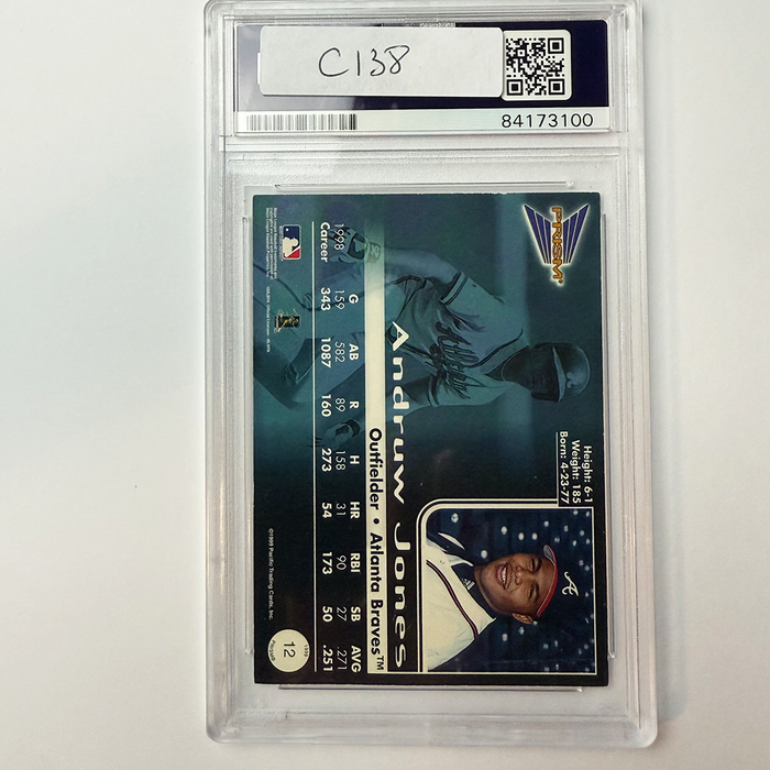 Andruw Jones Signed 1999 Prism #12 PSA Auto Authentic