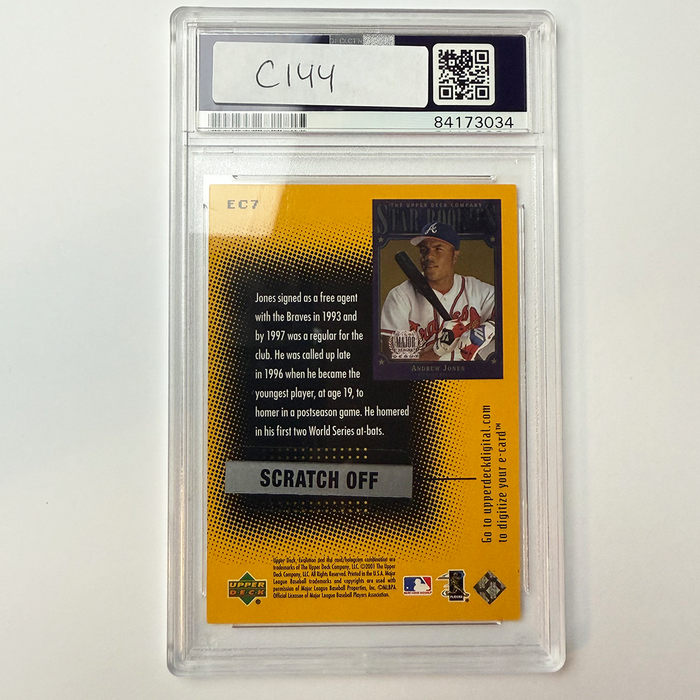Andruw Jones Signed 2001 UpperDeck Ecard UD Classics #EC7 PSA Auto Authentic