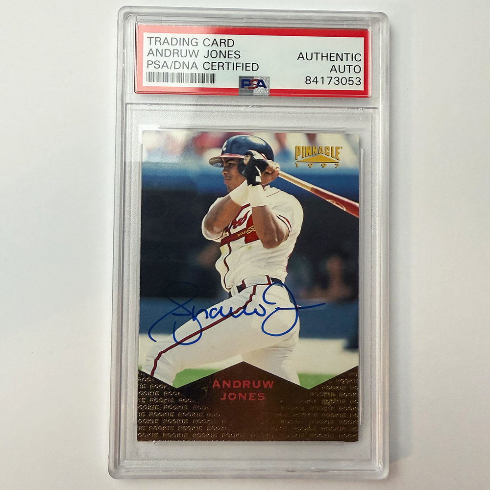 Andruw Jones Signed 1997 Pinnacle #163 PSA Auto Authentic