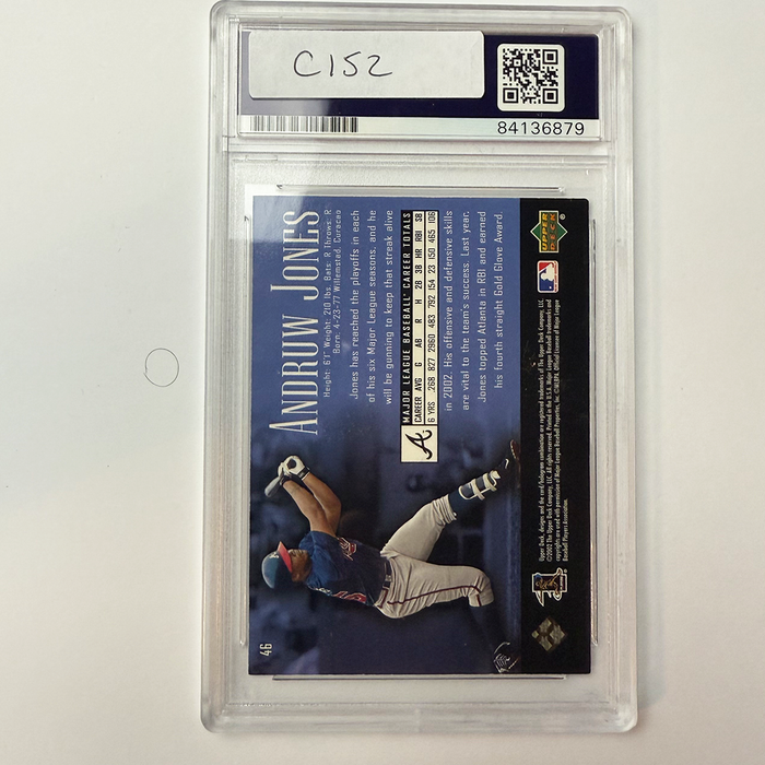 Andruw Jones Signed 2002 UpperDeck #46 PSA Auto Authentic