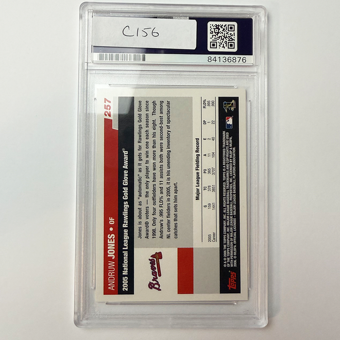 Andruw Jones Signed 2006 Topps #257 PSA Auto Authentic