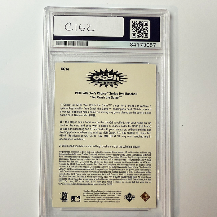 Andruw Jones Signed 1998 UD Crash The Game #CG14 PSA Auto Authentic