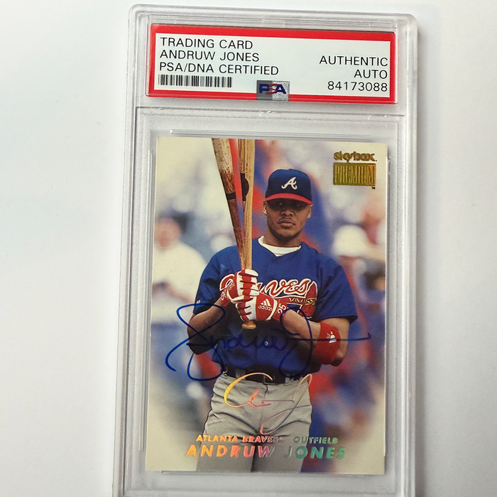 Andruw Jones Signed 1999 Skybox Premium #149 PSA Auto Authentic