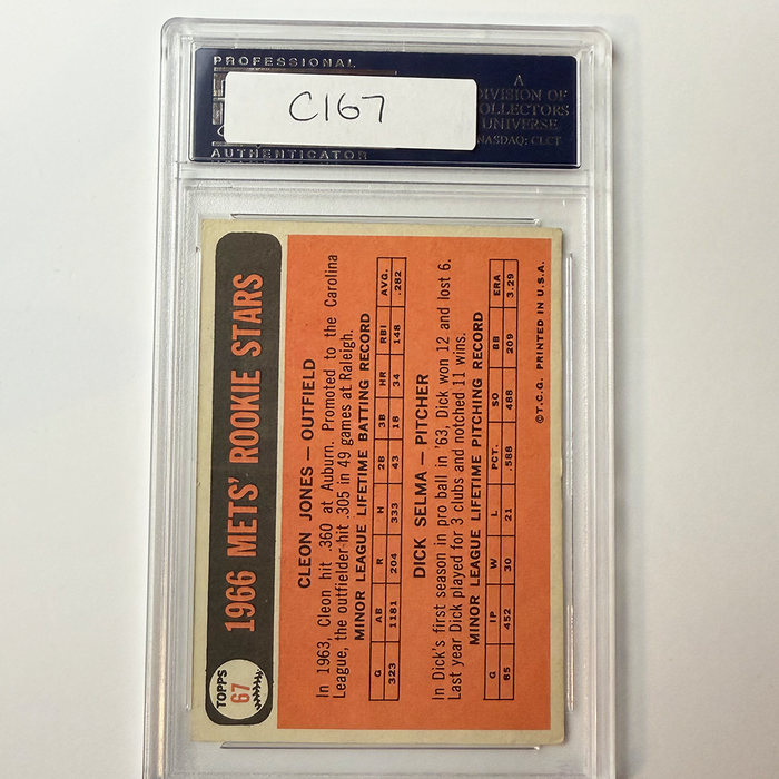 Cleon Jones Signed 1966 Topps Rookie #67 Last Out 1969 PSA Auto Authentic