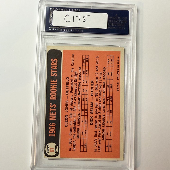 Cleon Jones Signed 1966 Topps Rookie #67 Last Out 1969 PSA Auto Authentic