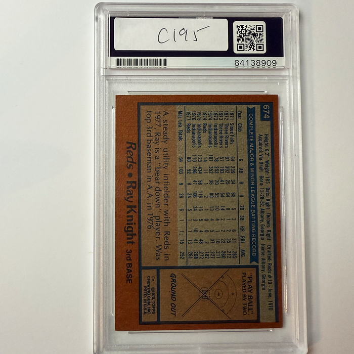 Ray Knight Signed 1978 Topps Rookie #674, Full Name Signature PSA Auto Authentic
