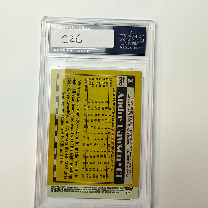 Andre Dawson Signed 2005 Topps All Time Fan favorites #36 PSA Auto Authentic