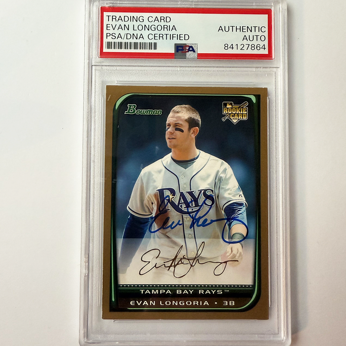 Evan Longoria Signed 2008 bowman Gold #BDP27 Rookie PSA Auto Authentic