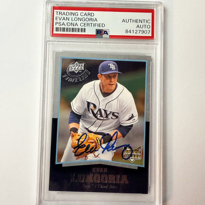 Evan Longoria Signed 2008 UpperDeck Timeline Rookie #65 PSA Auto Authentic
