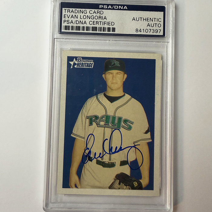 Evan Longoria Signed 2006 Bowman Heritage Rookie #BHP76 PSA Auto Authentic