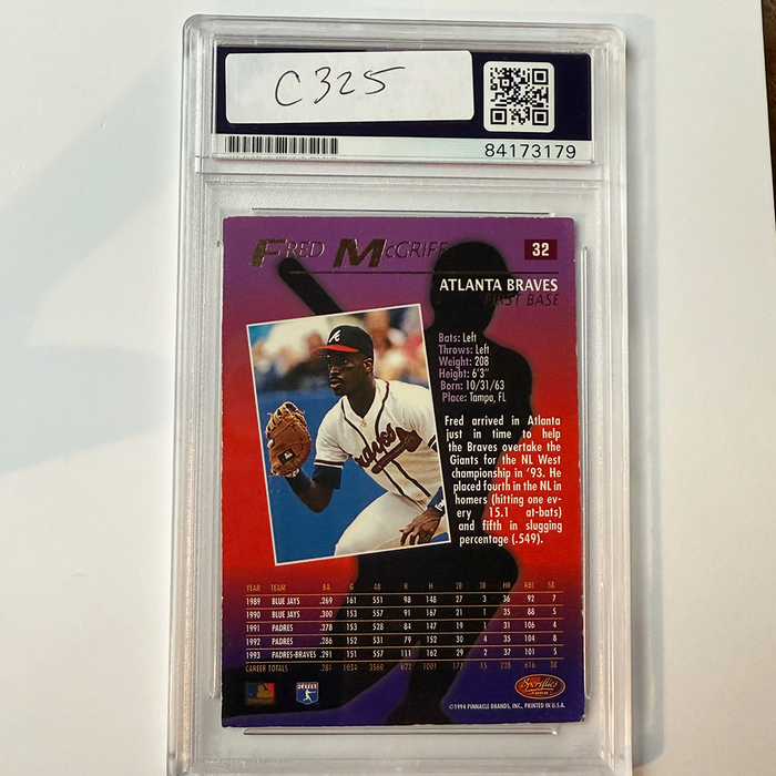 Fred McGriff Signed 1994 Sportsflics #32 PSA Auto Authentic