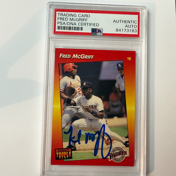 Fred McGriff Signed 1992 Donruss Triple Play #87 PSA Auto Authentic