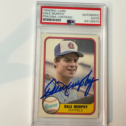 Dale Murphy Signed 1981 Fleer #243 PSA Auto Authentic 1st Fleer Card