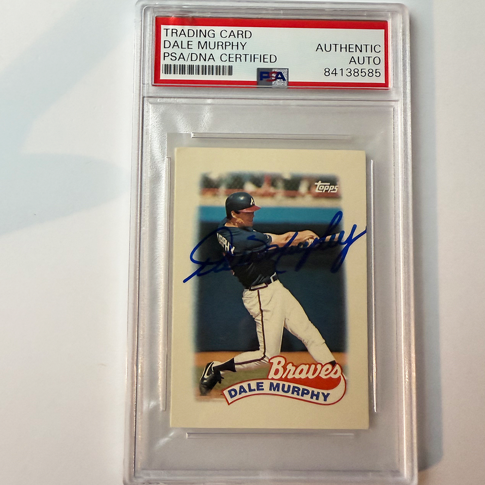 Dale Murphy Signed 1989 Topps Major League Leaders #1 PSA Auto Authentic