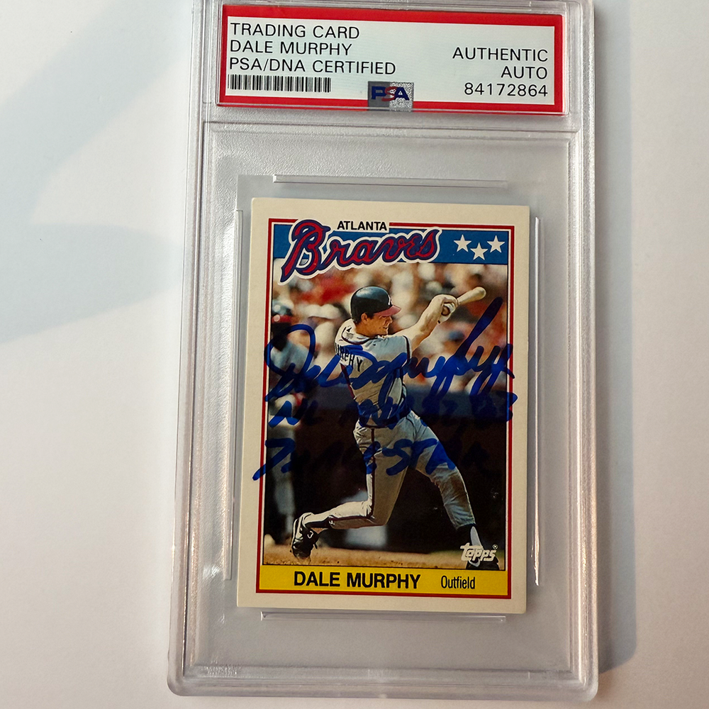 Dale Murphy Signed 1988 Topps #52 2 Inscriptions PSA Auto Authentic
