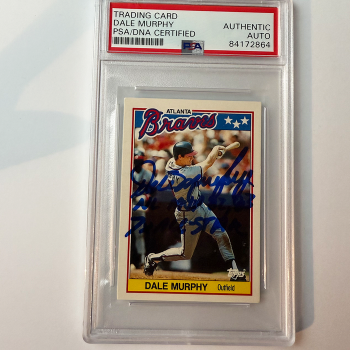 Dale Murphy Signed 1988 Topps #52 2 Inscriptions PSA Auto Authentic