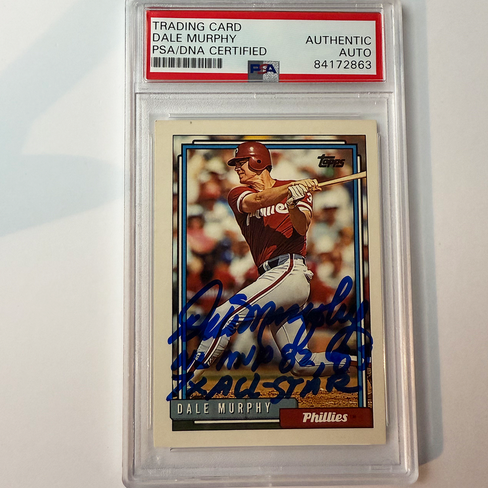 Dale Murphy Signed 1992 Topps #680 w/2 Inscriptions PSA Auto Authentic