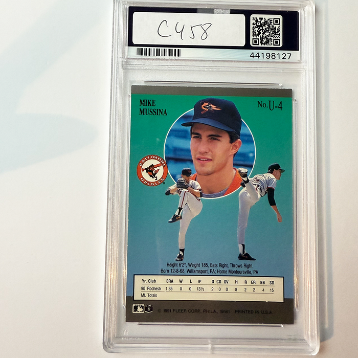 Mike Mussina Signed 1991 Ultra Update #U-4 Rookie HOF 19 PSA Auto 10