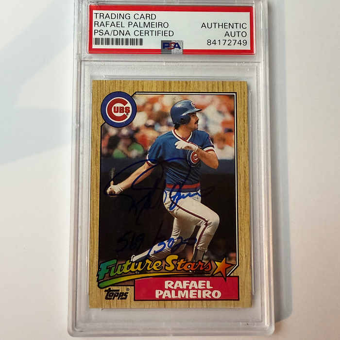 Rafael Palmeiro Signed 1987 Topps Rookie #634 569/3020 PSA Auto Authentic
