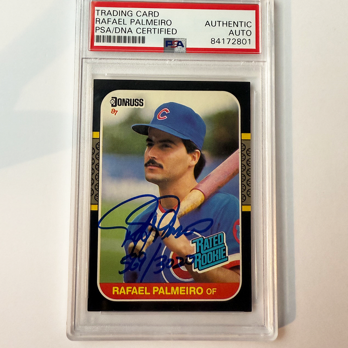 Rafael Palmeiro Signed 1987 Donruss Rookie #43 569/3020 PSA Auto Authentic