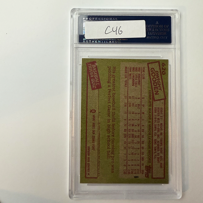 Dwight Gooden Signed 1985 Topps Rookie #620 PSA Auto Authentic